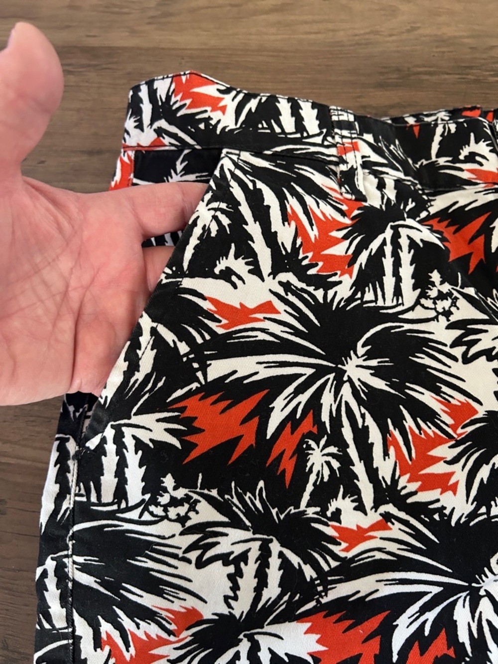 JACKSON Black, White & Orange Palm-Print Shorts - Picture 2 of 5